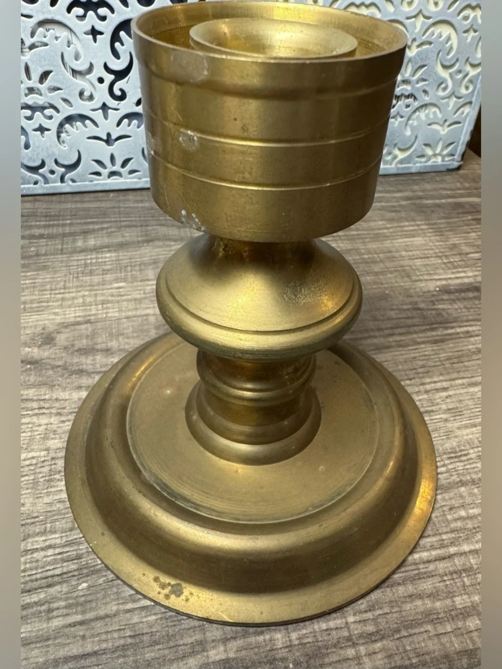 Vintage Solid Brass Candlestick Candle Holder Pedestal